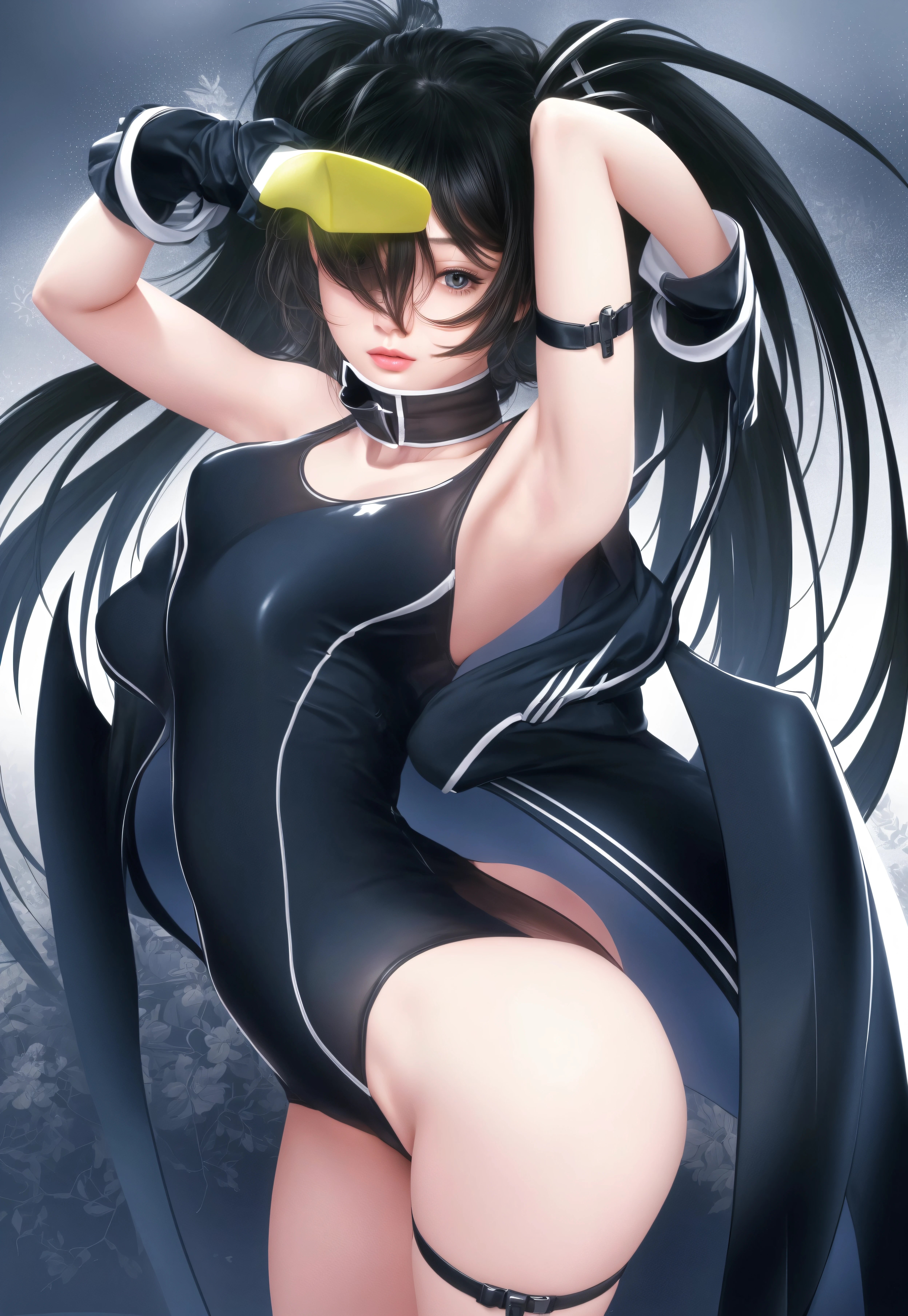 (extremely detailed CG unity 8k wallpaper), Cambodian female, Cambodian, Khmer, hairy armpits, turtleneck, black hair, fishnets, stockings, garter, pubic hair, blonde eyebrows, green eyes, big butt, thin waist, unshaven, natural, feminine, perky breasts, petite, nude, lascivious, wide hip, small breasts, b cup breast size, dark nipple color, young, submissive, thick labia, wet, horny, nude, naked, legs spread, hairy pussy