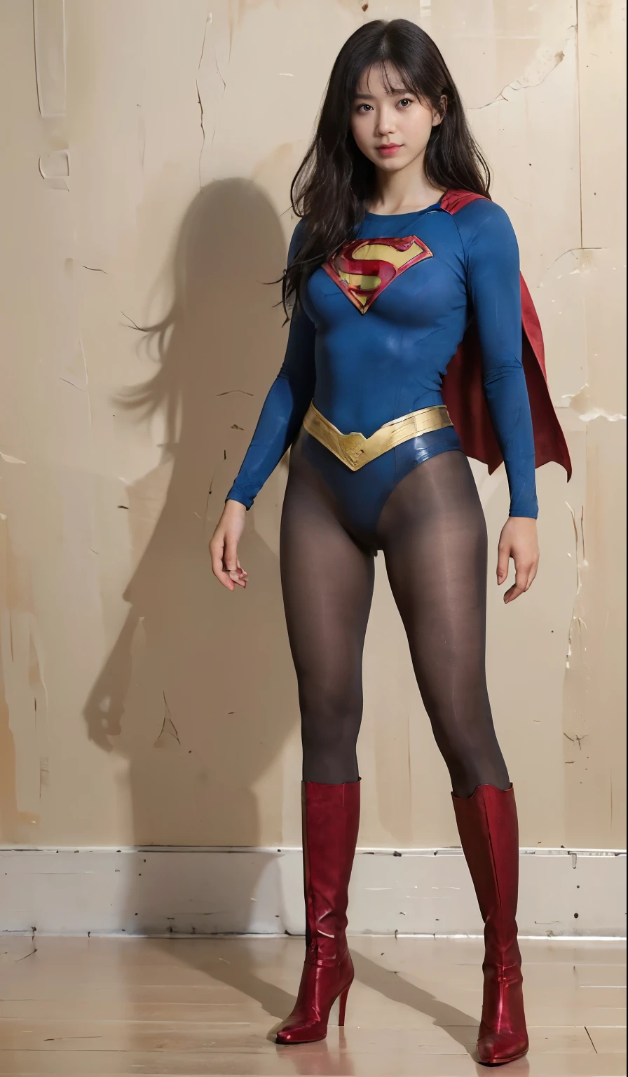 No background、(((Sweating profusely))).(((Beautiful legs in black tights.)))、(((Legally express the beauty of your smile)))、((((Make the most of your original images)))、(((体にぴったりフィットするSupergirl Costume)))、(((Supergirl Costume)))、(((short and beautiful hair)))、(((suffering)))、(((Please wear black tights....、Wear red boots)))、((Best image quality、8K))、((Highest quality、8K、masterpiece:1.3))、(((Preserve background )))、Sharp focus:1.2、Beautiful woman with perfect figure:1.4、Slim Abs:1.2、Wet body:1.5、Highly detailed face and skin texture、8K