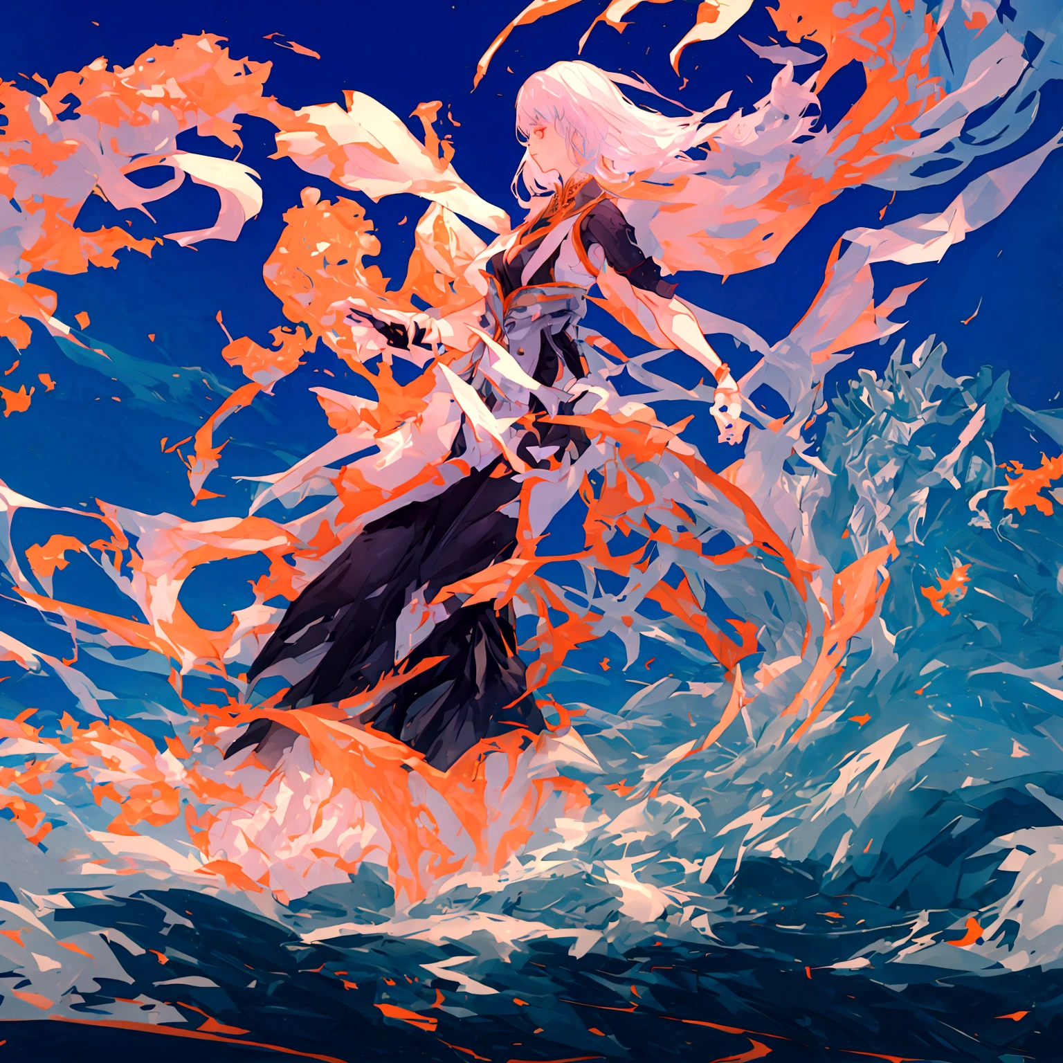 Character (jinshi) (wuthering waves) (character in dynamic pose) (full body)