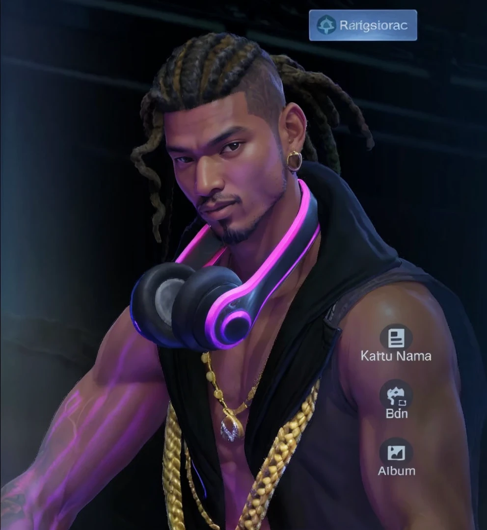masterpiece, highest quality, High resolution, very detailed, detailed background, cinematic lighting, 1man, 40 y.o, asian man, rasta hair, wearing rasta headcap, long beard, unique beard, (beard:1.1), standing, wearing rasta t-shirt, band personel, carries accoustic guitar, reggae singer, jamaica