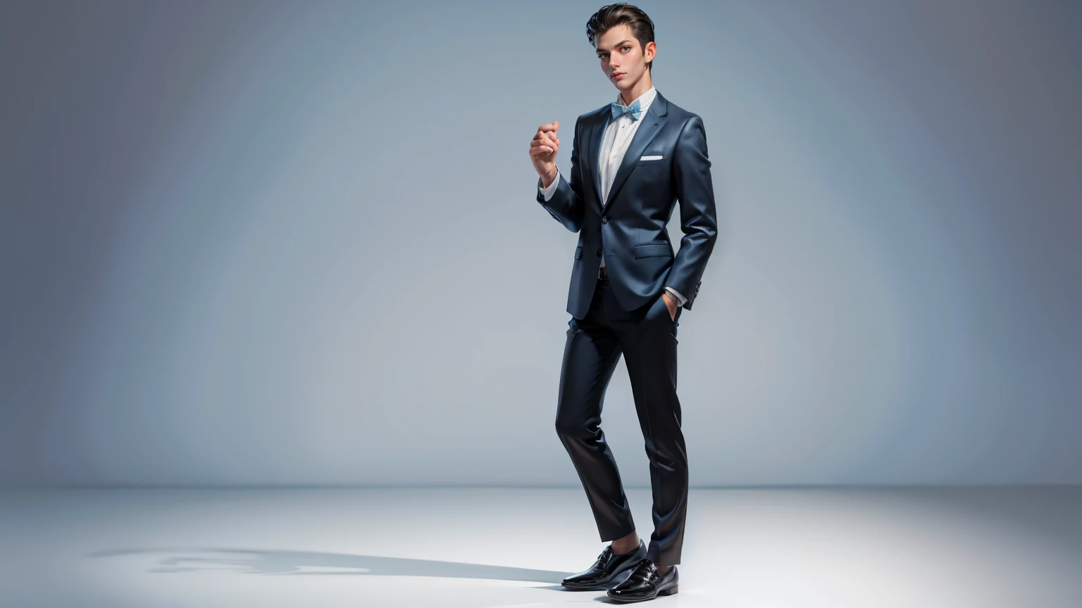 full body, straight standing pose, a young man, handsome, businessman blue suit, entrepreneur man, white background, simple white background,