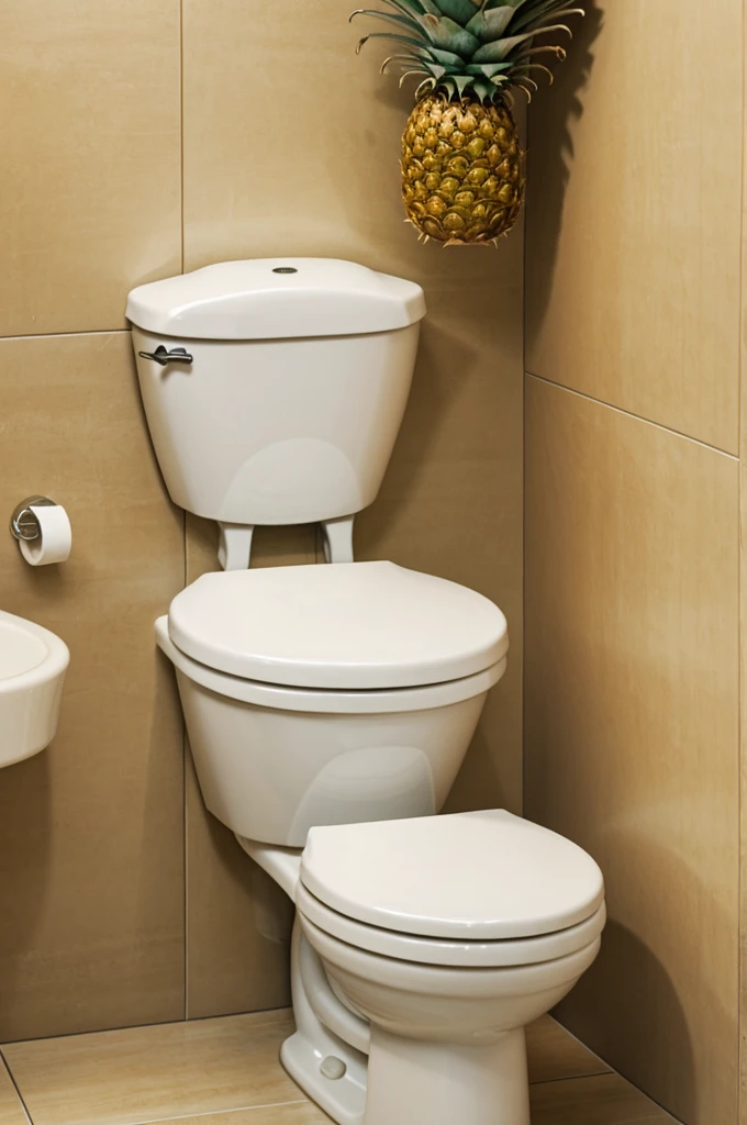 Toilet with the head of a pineapple
