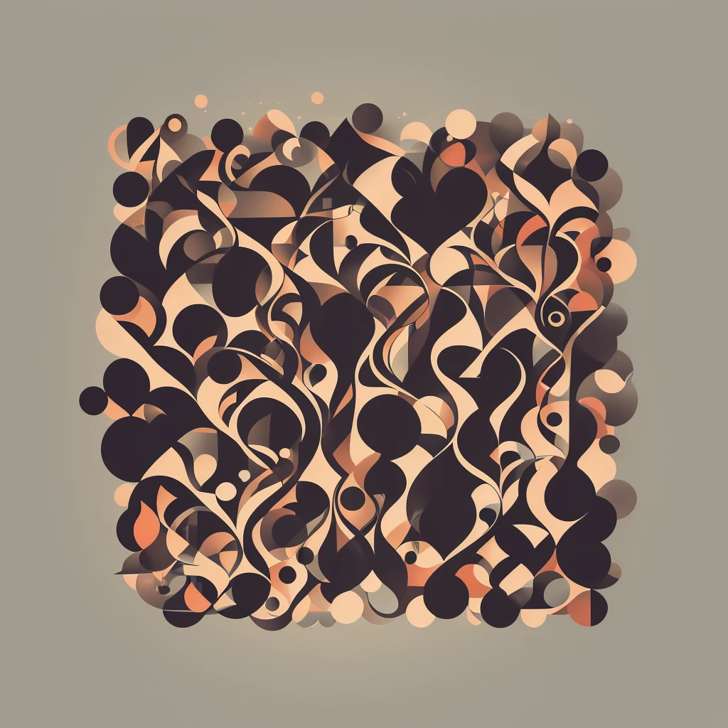 An abstract background with shapes that suggest the silhouette of a deer.