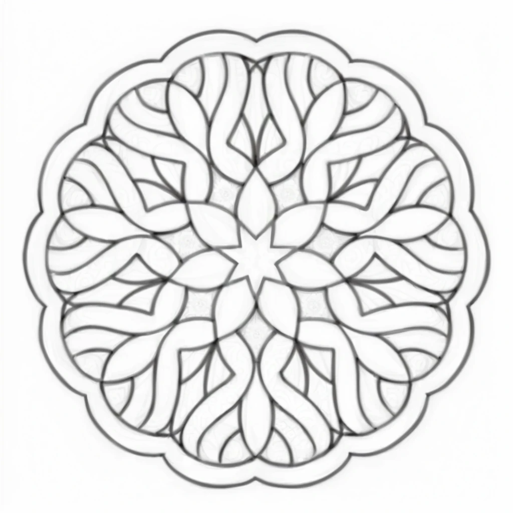 4k, black and white drawing of circular design, mandalas, mandalas, intricate designs, intricate thin lines, centering radial design, coloring pages, simplified zentangle, coloring book outline, mandala ornament, round design, large motif, black and white only, no outline, intricate designs, coloring book, celtic design, intricate lines, no gradients