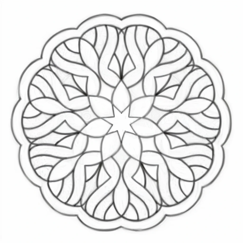 4k, black and white drawing of circular design, mandalas, mandalas, intricate designs, intricate thin lines, centering radial design, coloring pages, simplified zentangle, coloring book outline, mandala ornament, round design, large motif, black and white only, no outline, intricate designs, coloring book, celtic design, intricate lines, no gradients