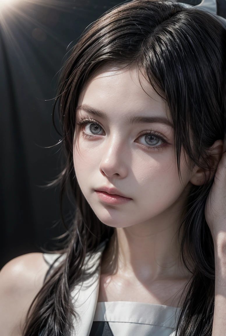 ((( Anne Hathaway: Selena Gomez:0.7))) ,  good hand,4k, high-res, masterpiece, best quality, head:1.3,((Hasselblad photography)), finely detailed skin, (Half are Spaniards，Half are Japanese mixed-race girls） sharp focus, (cinematic lighting), soft lighting, dynamic angle, [:(detailed face:1.2):0.2],moning sunshine ,wearing nun outfit , 
