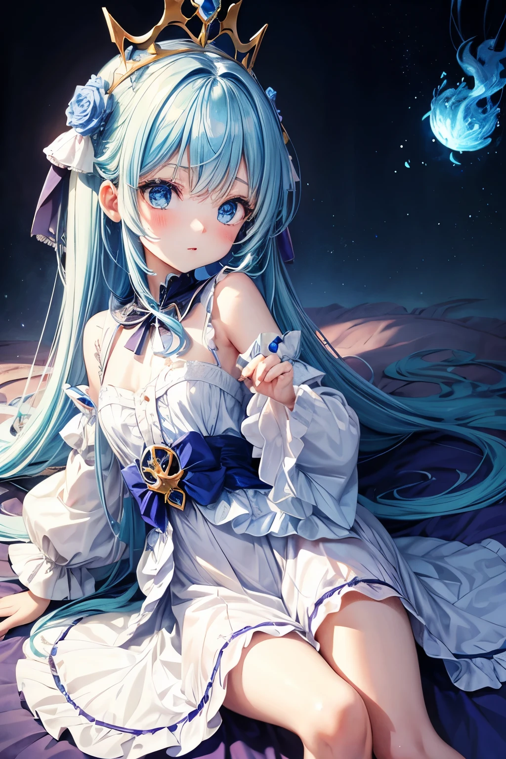 Long blue hair, blue eyes, , littincess