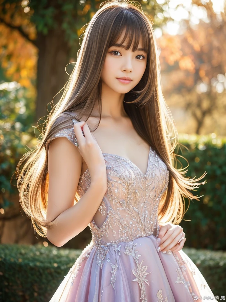 ((whole body)) (big 1.4) Beautiful Fantasy Girl ((Highest quality)), ((masterpiece)), (Get used to it), Perfect Face (1 Girl) (French) (she is 15 years old、The cutest teen in France.) ((Highest quality)), ((masterpiece)), length blonde hair length, 輝く茶colorの髪,Golden Silky Hair, Straight Brown Hair, length blonde straight hair, Perfect Silky Straight Hair, Straight Brown Hair, length blonde hair, sheの髪は長くてまっすぐだ, detailed length ((big 1.4)) Super Long Hair down to the ankles ((Neat bangs The neatly trimmed bangs are princess cut and cover the entire forehead......))... 明るい深紅colorの唇 good, Anatomically correct hand Thin fingers Anatomically correct5本の指 Sexy professional makeup Beautiful French girl face, French facial features, Long Hair shiny Long Hair, length, 輝く茶colorの髪, length, Straight Brown Hair, sheの髪は長くてまっすぐだ, Super Long Hair girl, Silky Hair, Brown hair, Silky Hair, length, Flat Hair, Silky texture, Long Hair, length, Flowing brown hair, thin and shiny hair Anatomically correct、White beautiful human skin and detail of hands and fingers Beautiful Eyes Mouth Details the corners of the mouth rise slightly Cool look (眉毛のcolorは濃い茶colorです) (黄color dress posing for a picture, Disney Portraits, tumbler, What it is?, wearing organza gown, dressed beautiful gown, lady using 黄color dress, color: 黄color, A woman wearing a sparkly floral dress, elegant 黄color skin, gown, Fantasy Dress, Formal Wear, light 黄color beautiful gown, 黄color theme ) (A church with high quality stained glass..) (she'Random Pause) (Random model standing pose)、Dressed in a white tank top、ヒップオーバーのLong Hair、太ももまであるLong Hair