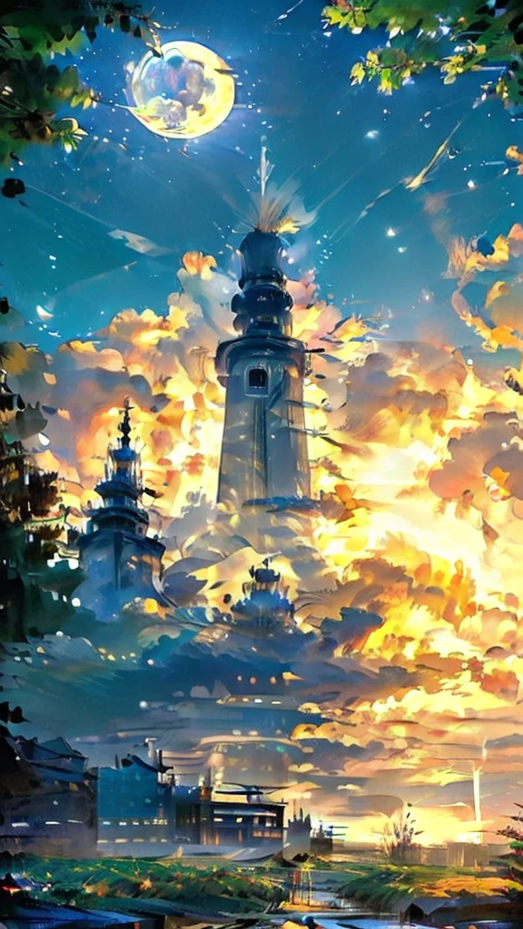 best quality, sacred place, no buildings, no people, auspicious atmosphere, natural landscape, glowing light, fantastic background, lush plants, full moon night, clear water, soft light, mist effect, fine details, high-resolution rendering, 8K 4K quality, serene air, holy aura, natural light, mystical mood