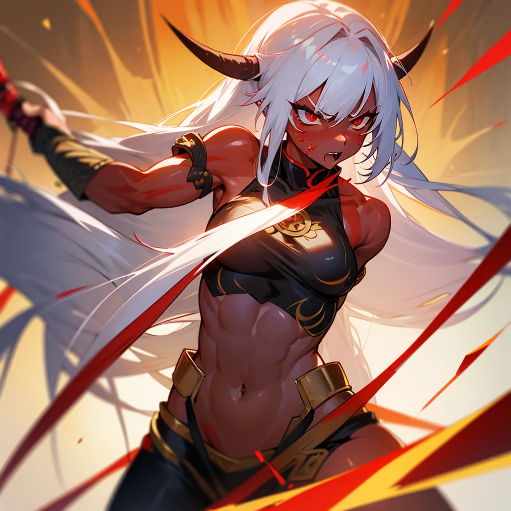 A closeup of a person with a sword and a sword, Wlop Rossdraws, Rossdraw Sakimimichan, Rossdraw 1. 0, muscular female druid, Big breasts, Rossdraw digital painting, a very beautiful berserker woman, Rossdraw 2. 5th, Ross 2. 0, :: rossdraws, inspired by rossdraws, vibrant cartoon rossdraw, tattoo