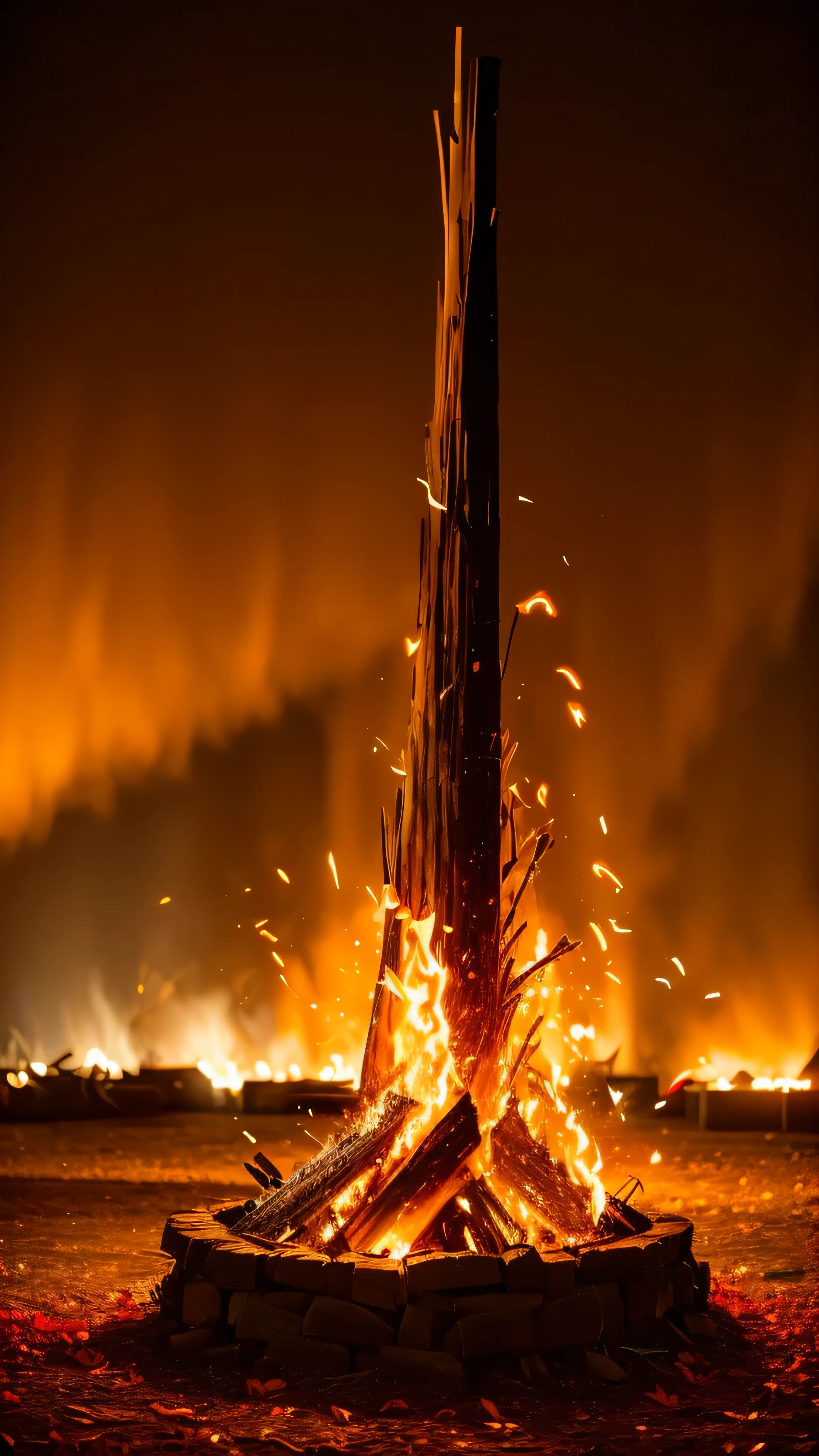 Cent. Johns, orange, red, Bonfire, 4K, Illuminated, Centarry Night, Cent. John Brazilian, dancer々, sound, sound楽バンド
