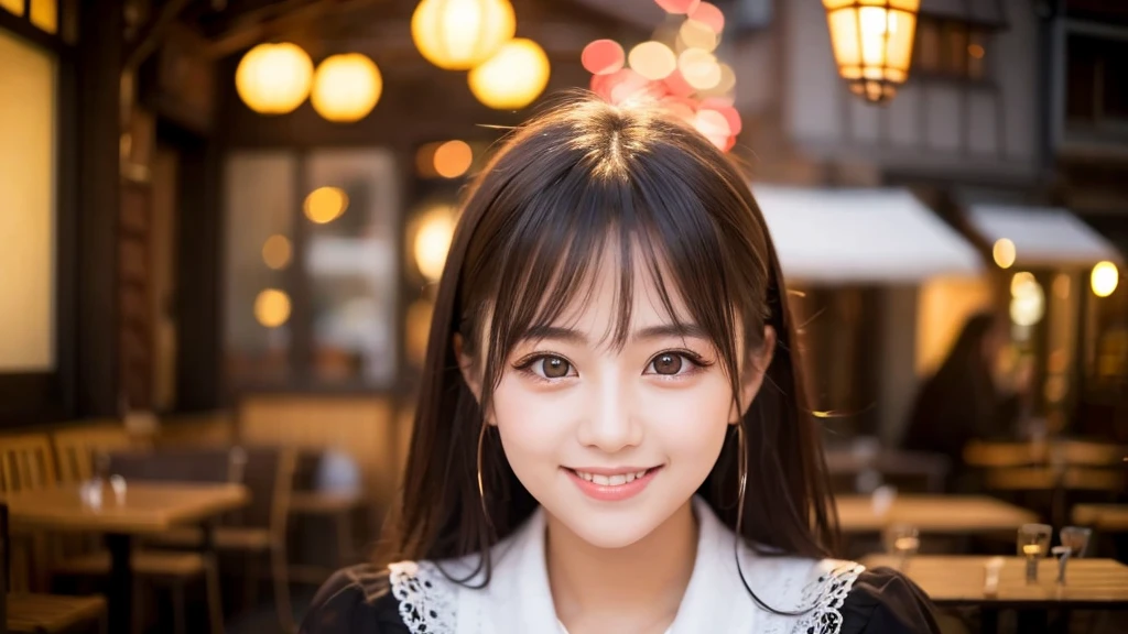 Cute girl working at a cafe terrace Japanese 19age
Professional Lighting Digital SLR Beautiful and elaborate face Perfect and beautiful face Big eyes Smile