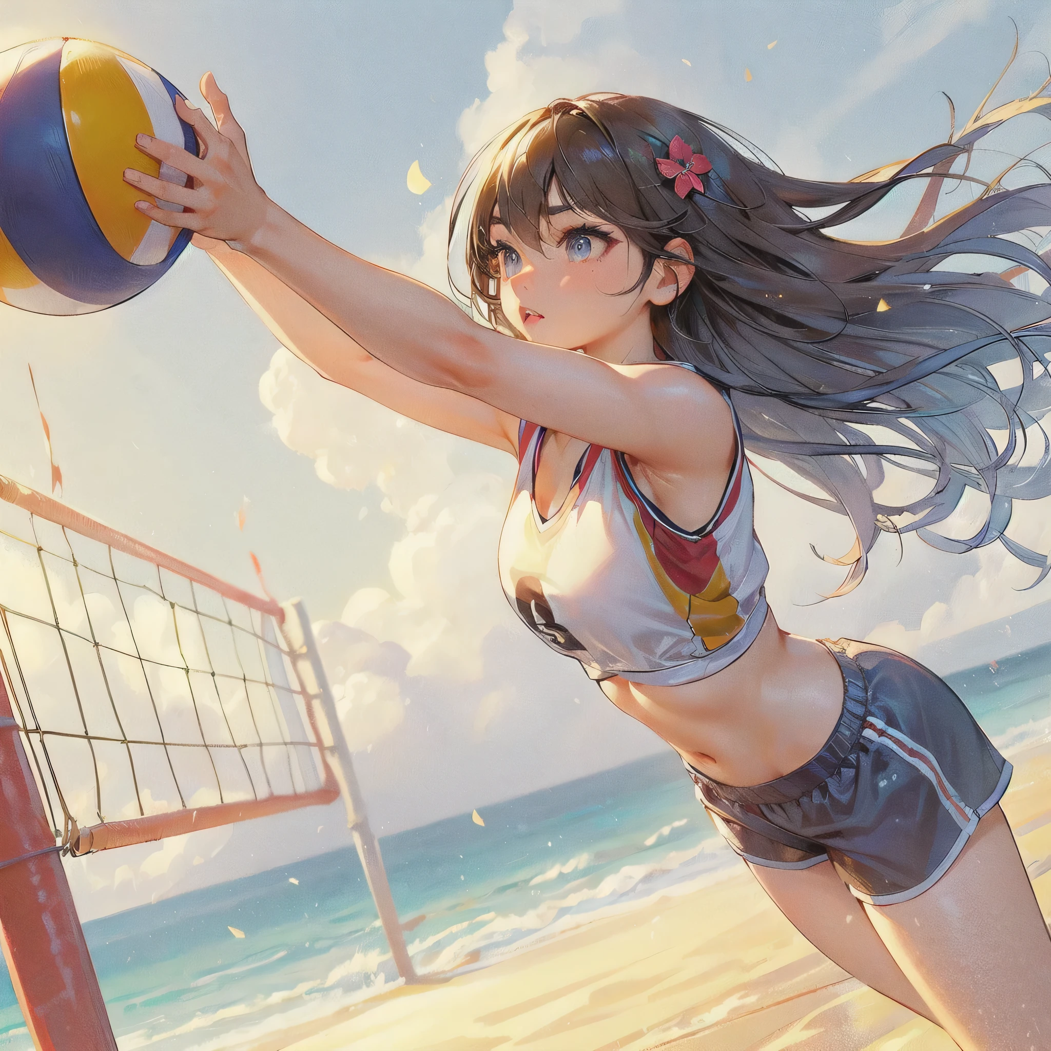 masterpiece, (textured skin), best quality, gorgeous beautiful girl, (a female boxing athlete), detailed clothes,large breasts,narrow waist,, (beautiful face), cinematic lighting, (at boxing venue ),