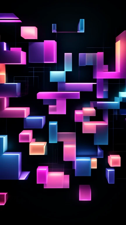 Mechanically aligned Black background Colorful linear flash beautiful Gradation Squares, circles, and triangles all mixed together High density space beautiful Detailed