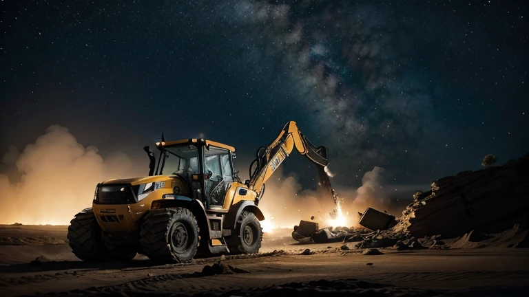 Backhoe in space