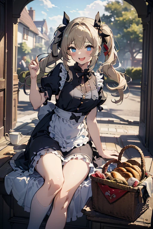 (perky chest:1.2), (pointed chest:1.2),(((Black Tunic:1.3))),(((cakes and bread in the basket),Cute and beautiful girl,Cute round face,Cute smile,with blush cheeks,Red Lip,a girl 22 years old, nsfw:1.2, beautiful body:1.3), shinny skin, BREAK, ((alice in the wonderland:1.3, cute, kawaii, lovely, funny, a girl falling down from sky:1.3, girl flying in sky:1.2, girl floating in air:1.3, rolling upskirt by wind:1.5, (with sparkling eyes and a contagious smile),open mouth, Looking at Viewer, surprised, putting hands on crotch over the skirts:1.35)), BREAK, ((floating things as follows:1.3, PlayingCards, Trump, tea cup, tea pot, tea spoons, pocket watch:1.3, lip sticks, candies:1.2, cookies, jam bottles, classical door_keys)), ((long purply_Blue dress :1.5, wearing long flaired skirt:1.3, the skirt is blowing:1.3, cute White Apron, black stockingedium long platinum-blonde hair:1.2, twin tail hair:1.6, tied hair with a cute ribbon), (Blue eyes, bright pupils with highlights, detailed eyes), (lying down on your back:0.7, spreading legs with rising up straight:0.7), sexy posture, fantastic colorful art, (fantasy art:1.2, wondered images), ((correct anatomy:1.5, perfect anatomy:1.3, correct hand, )),
