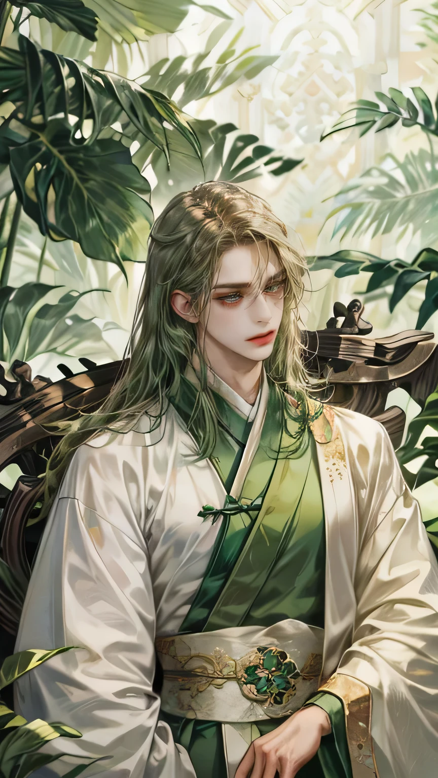 Green hanfu,green shirt