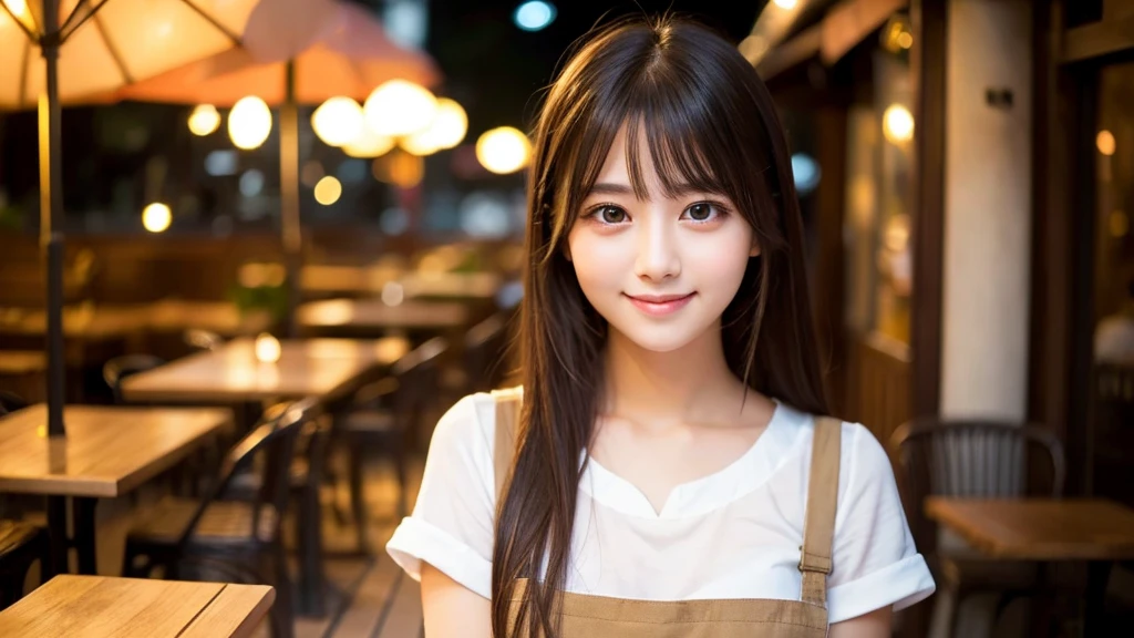 Cute girl working at a cafe terrace Japanese 19age
Professional Lighting Digital SLR Beautiful and elaborate face Perfect and beautiful face Big eyes Smile