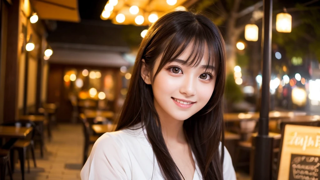 Cute girl working at a cafe terrace Japanese 19age
Professional Lighting Digital SLR Beautiful and elaborate face Perfect and beautiful face Big eyes Smile