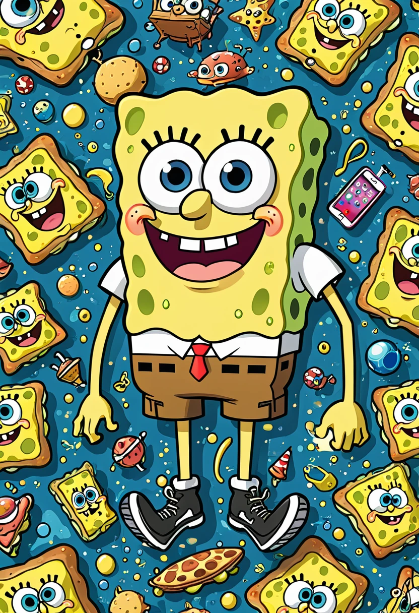 Mobile phone case design：Pattern about SpongeBob