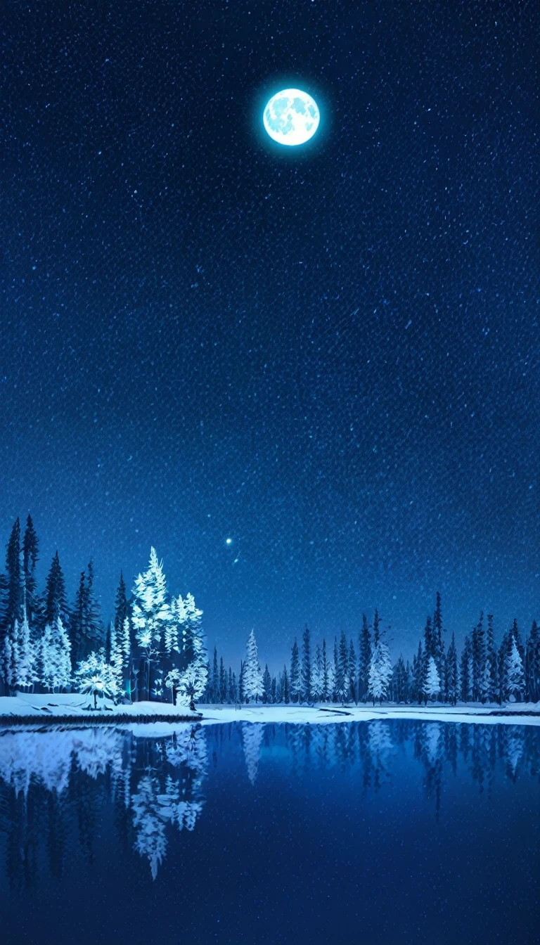 scenery,No humans, null, moon, star (null), night, reflection, starry null, wood, night null, nature, snow, full moon, forest, cloud, 惑star, winter, lake, wood, Blue Theme, window, nature, indoor, Overgrown, forest,
Location of Anime World,