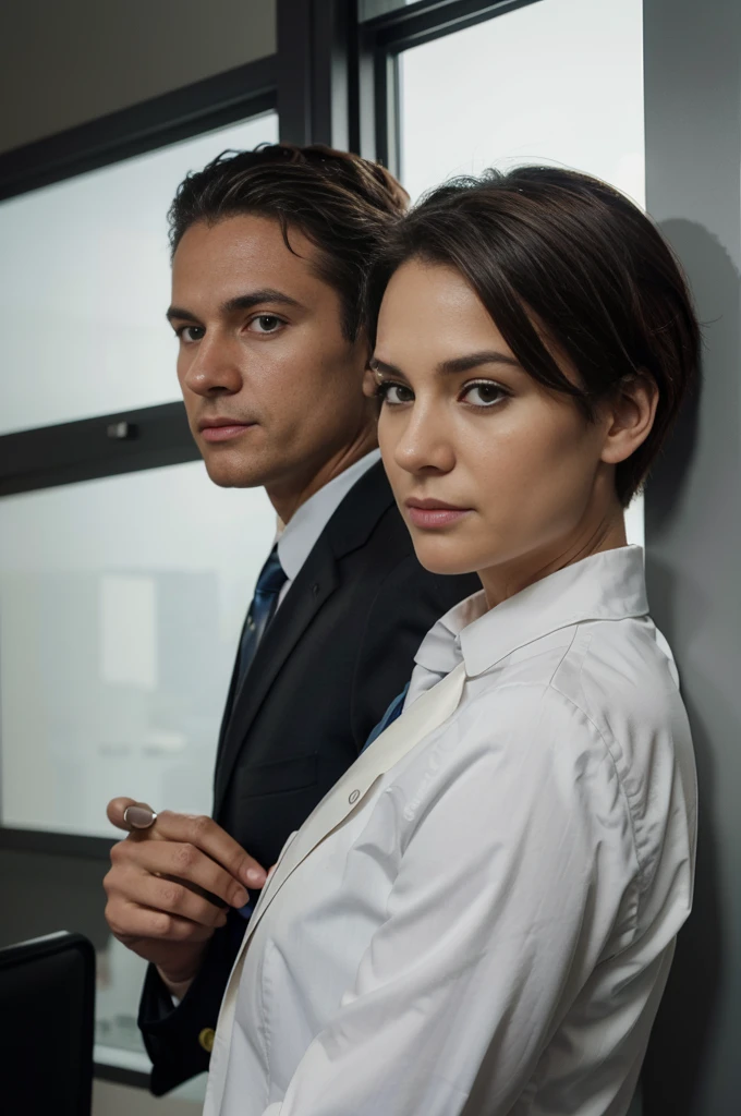 A white male lawyer in a business suit, professional profile photo, professional image, in a business suit, detailed professional photo, attorney, very professional, confident face, no smile, in a black business suit, detailed professional, in a business suit, 45 years old. The photo should be evenly lit with no shadows, a straight-on view like a document photo, showing the bust (head and shoulders), and with a very short haircut