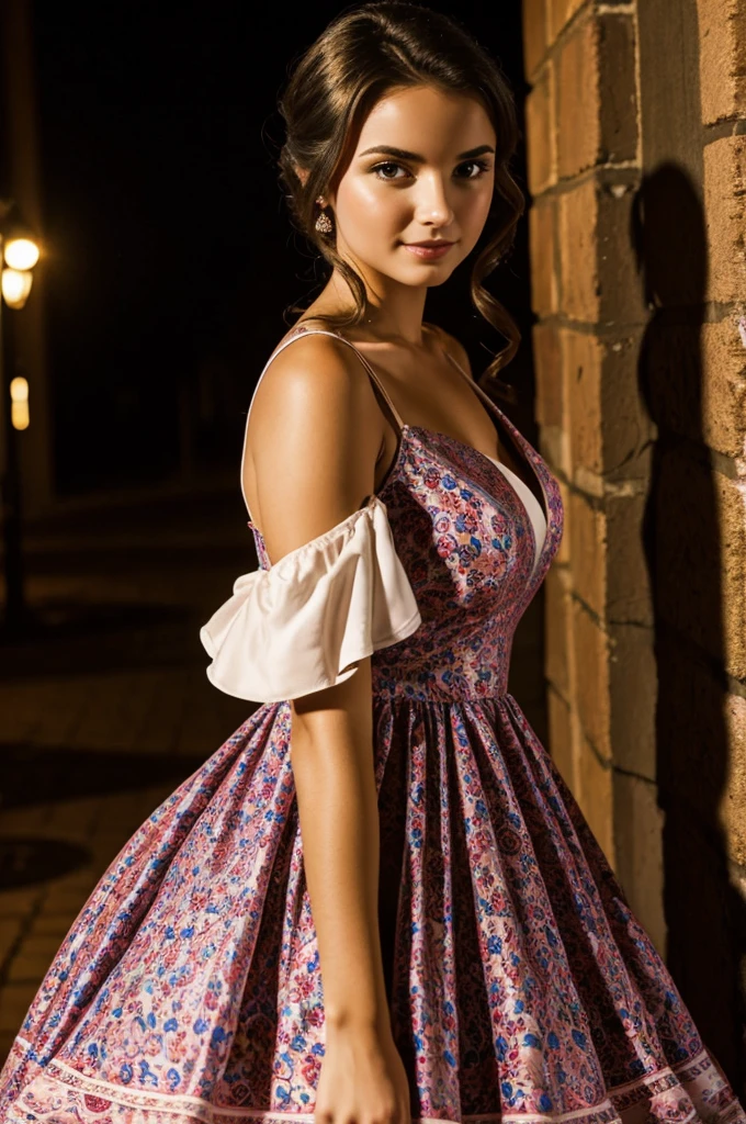 Young woman in a pretty dress for a night