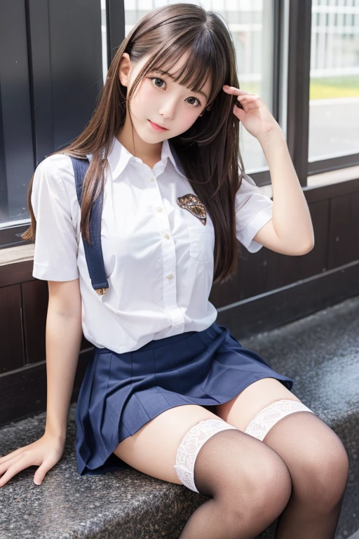 Cute Girls、high school girl、clear、mini skirt、stockings、See-through、sit