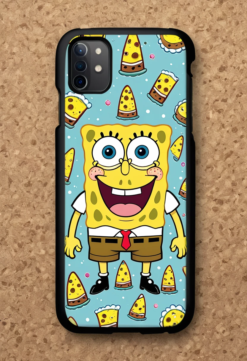 Mobile phone case design:Pattern SpongeBob