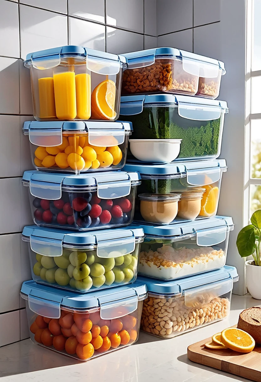 24-piece food storage box set，transparent