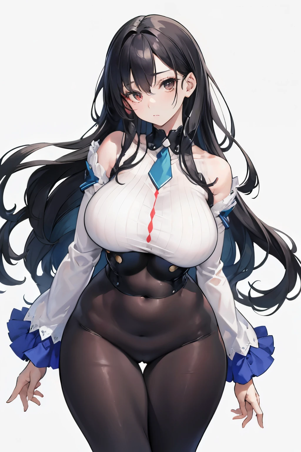 45-year-old mulatto woman, portrayed in a realistic and masterful manner, showcases her plump figure in disarray. Her shoulder-length jet black hair, not too full, maintains a balance between straight and wavy strands, adding to her unique charm. The spindly frame of this woman is accentuated by her office attire, which includes a white long-sleeve shirt, hinting at her professional lifestyle. The background, while simple, enhances the focus on her detailed features and the intricate lines of her clothing, resulting in a high-quality image that is a true testament to the artist's skill.