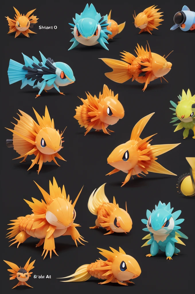 create a pokemon in the larval stage with the characteristics of the pistol shrimp