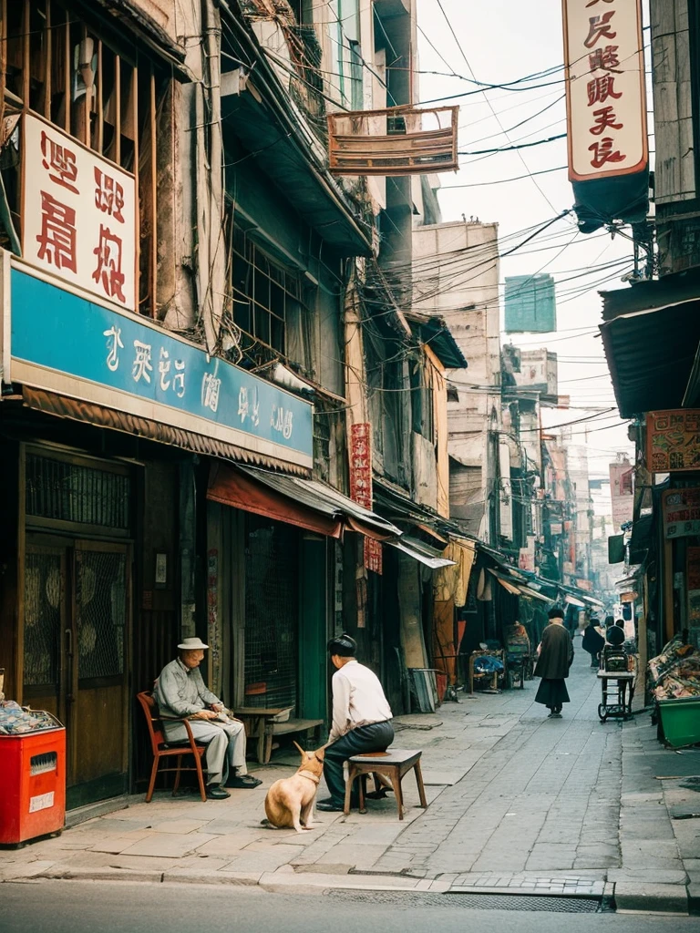 The background is expressed with a surrealistic Taiwanese old street.,前景用兩個老人One man and one woman在自己家裡面做自己的事,Looks very lonely,There is a dog in the middle playing with his toys,Such a scene can give people a profound sense of loneliness,At the same time, it also has a touch of nostalgia and warmth. The background is a surreal old street in Taiwan.,The buildings on both sides of the street retain their ancient features,But under the influence of surrealism,The shapes and colors of these buildings are a bit strange,For example, the colors are too bright、slightly distorted shape,Or there are some elements that are unrealistic.,Like a floating lantern or a curved street lamp。
There are two old men in the foreground,One man and one woman,The two of them were sitting in different places。The postures and expressions of the old people look very ,Maybe knitting、smoke、Or just sit quietly in a daze。Although they are on the same street,But they look like they're living in their own worlds,no intersection。
among them,There is a dog playing with its toys。The dog's posture is lively and attentive,In sharp contrast to the silent atmosphere around。The dog's presence seems to bring a touch of life and vitality to this slightly bleak scene,But it also strengthened the loneliness of the two elderly people.,Because they didn't participate in the dog's play。
This image can evoke the viewer's feelings about loneliness、Thoughts on the passage of time and relationships。