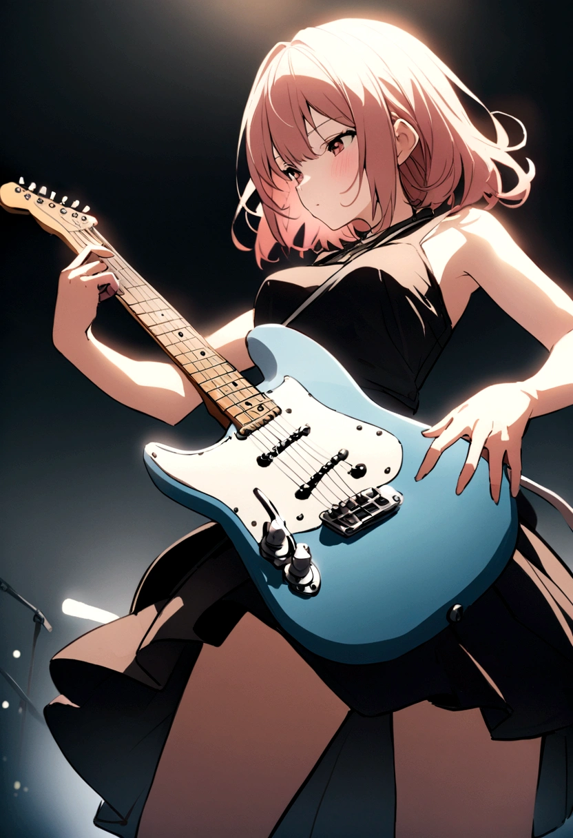 Kyoto Animation、6 strings、There are six pegs、high school girl、Electric guitar、Fender Stratocaster、Big Stage、front
