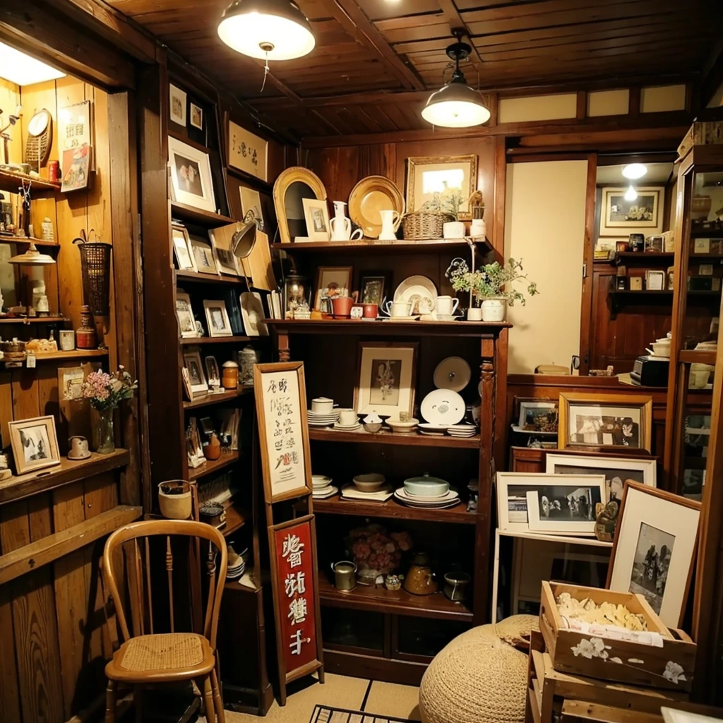 Showa retro shop、Japanese residential area、Creepy Antiques Shop