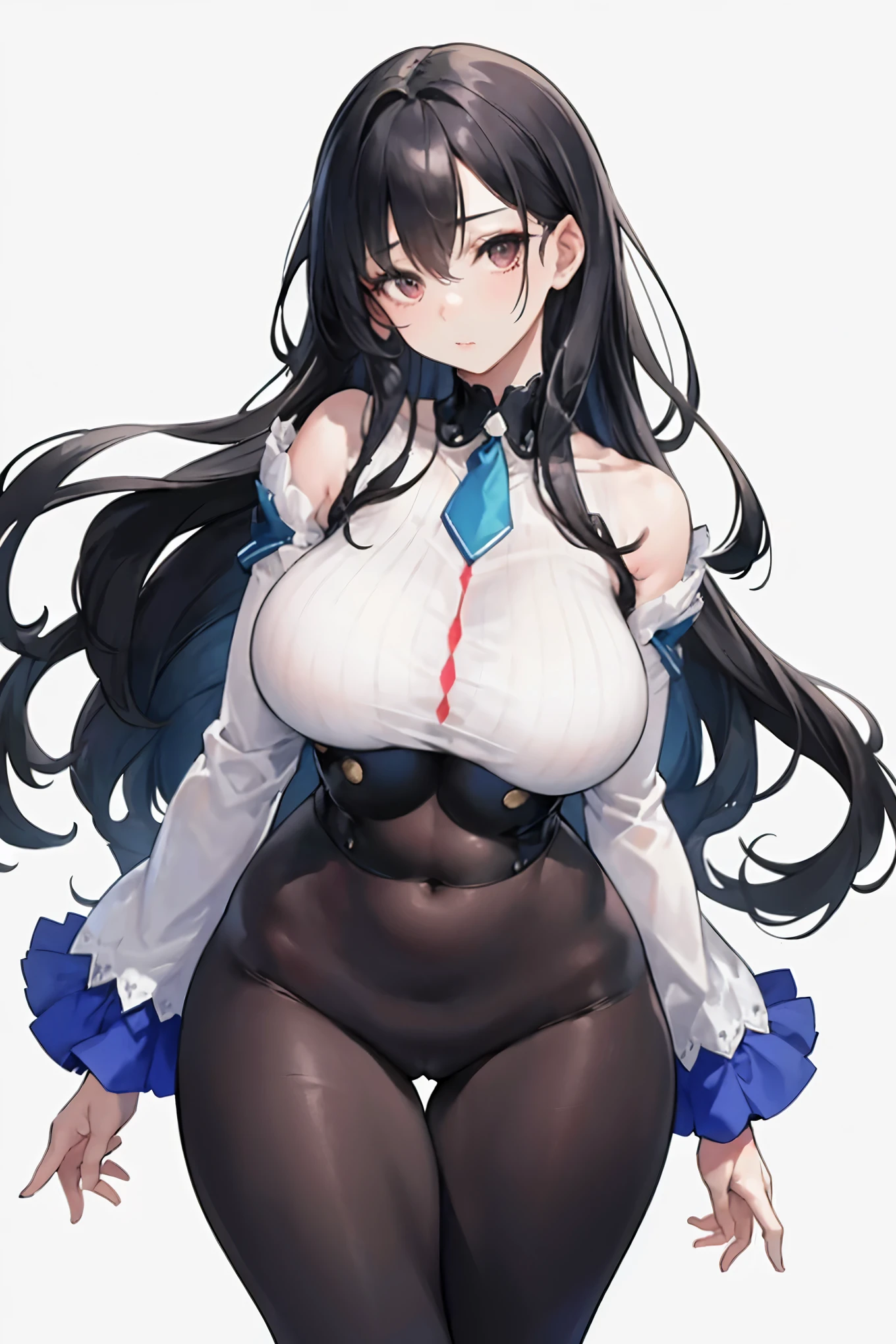 45-year-old mulatto woman, portrayed in a realistic and masterful manner, showcases her plump figure in disarray. Her shoulder-length jet black hair, not too full, maintains a balance between straight and wavy strands, adding to her unique charm. The spindly frame of this woman is accentuated by her office attire, which includes a white long-sleeve shirt, hinting at her professional lifestyle. The background, while simple, enhances the focus on her detailed features and the intricate lines of her clothing, resulting in a high-quality image that is a true testament to the artist's skill.