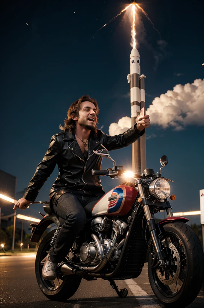 rocker riding a rocket