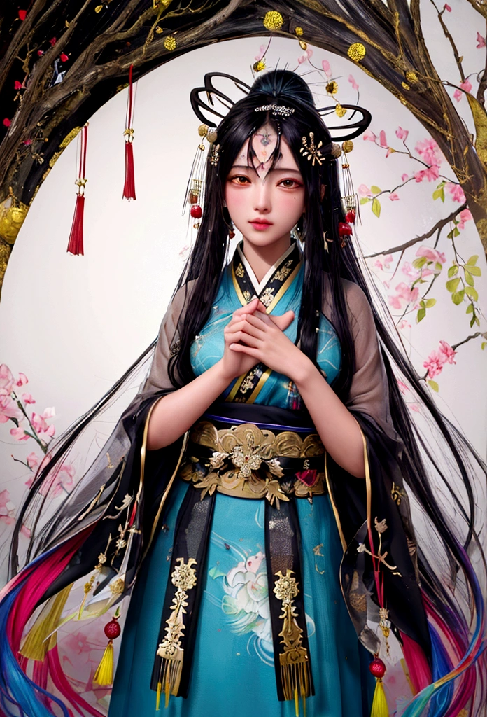 (8K, RAW Photos:1.2),Highest quality, Ultra-high resolution,Elevation,(Finely scattered splashes of color), (figure),(((1 Girl))),(Long Hair),(rain:0.9),(hair ornaments:1.4),Next to the girl is an ancient palace,Chinese clothing,(I focus),  ink painting,(Color splashes),colorful splashing,(((colorful))),(sketch:0.8), masterpiece,Highest quality, Beautifully drawn,very detailed,(Noise Reduction:0.6),[Splash Ink],((Ink Refraction)), (美しくdetailedな空),moon,very,detailed,(masterpiece, Highest quality, verydetailedな CG ユニティ 8K 壁紙,masterpiece, Highest quality, 超detailed),(Shining Licorice),