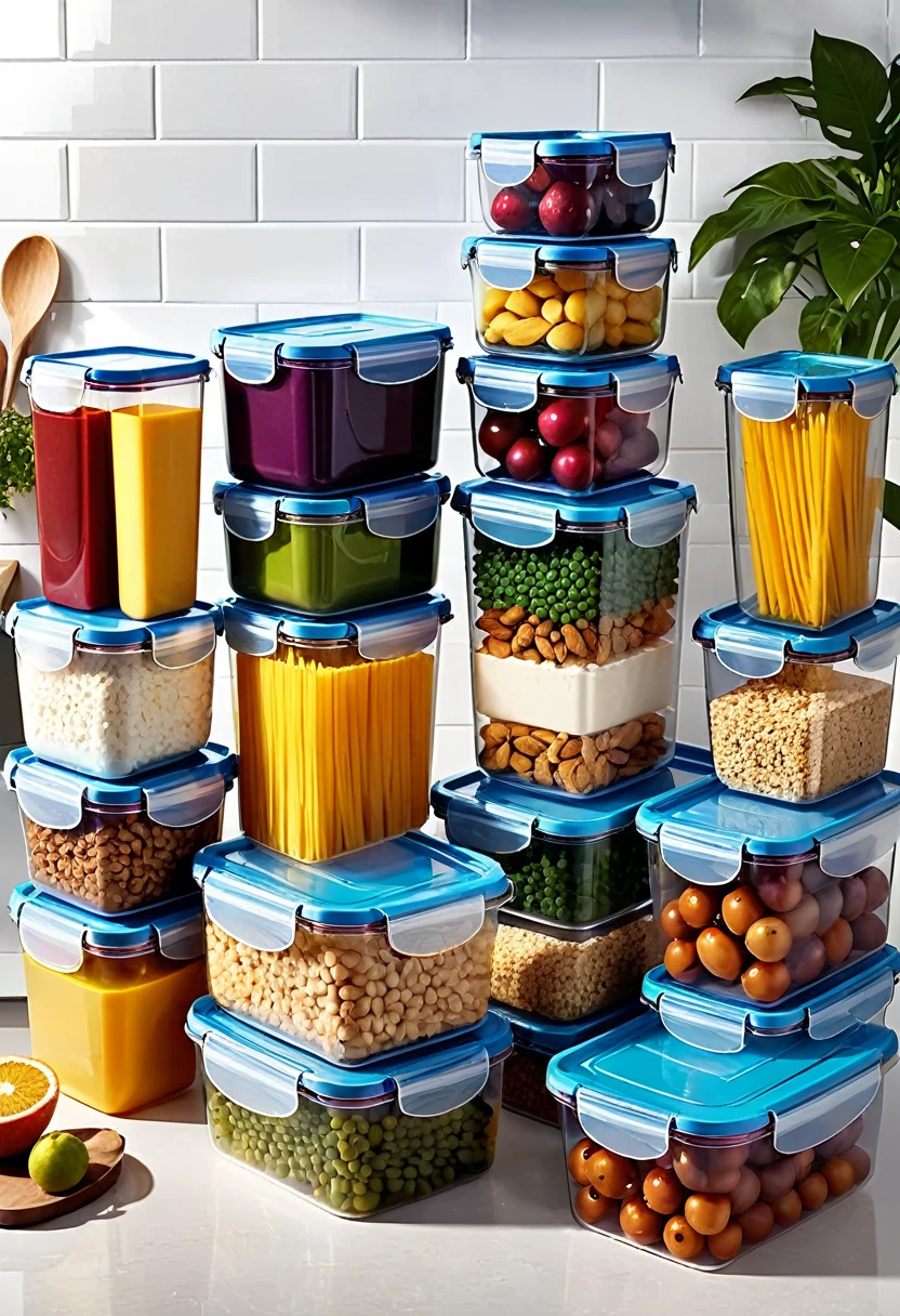 24-piece food storage box set,transparent