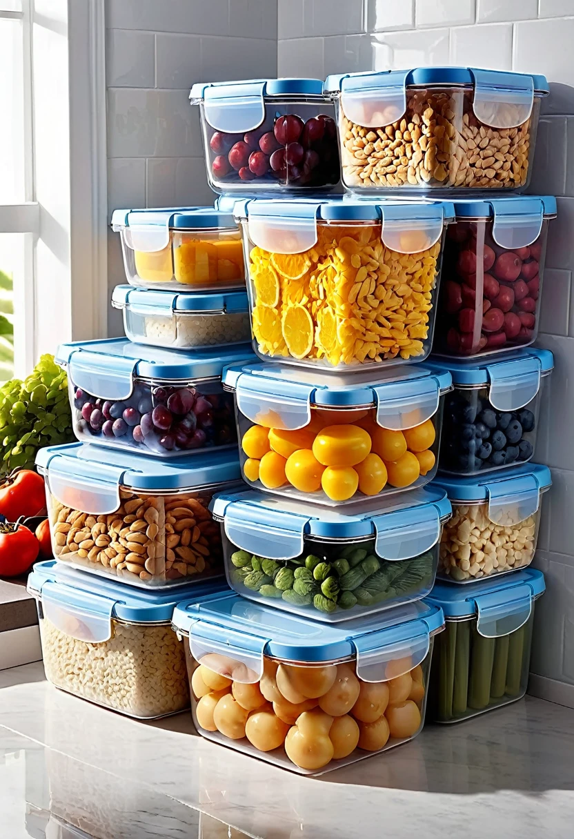 24-piece food storage box set，transparent