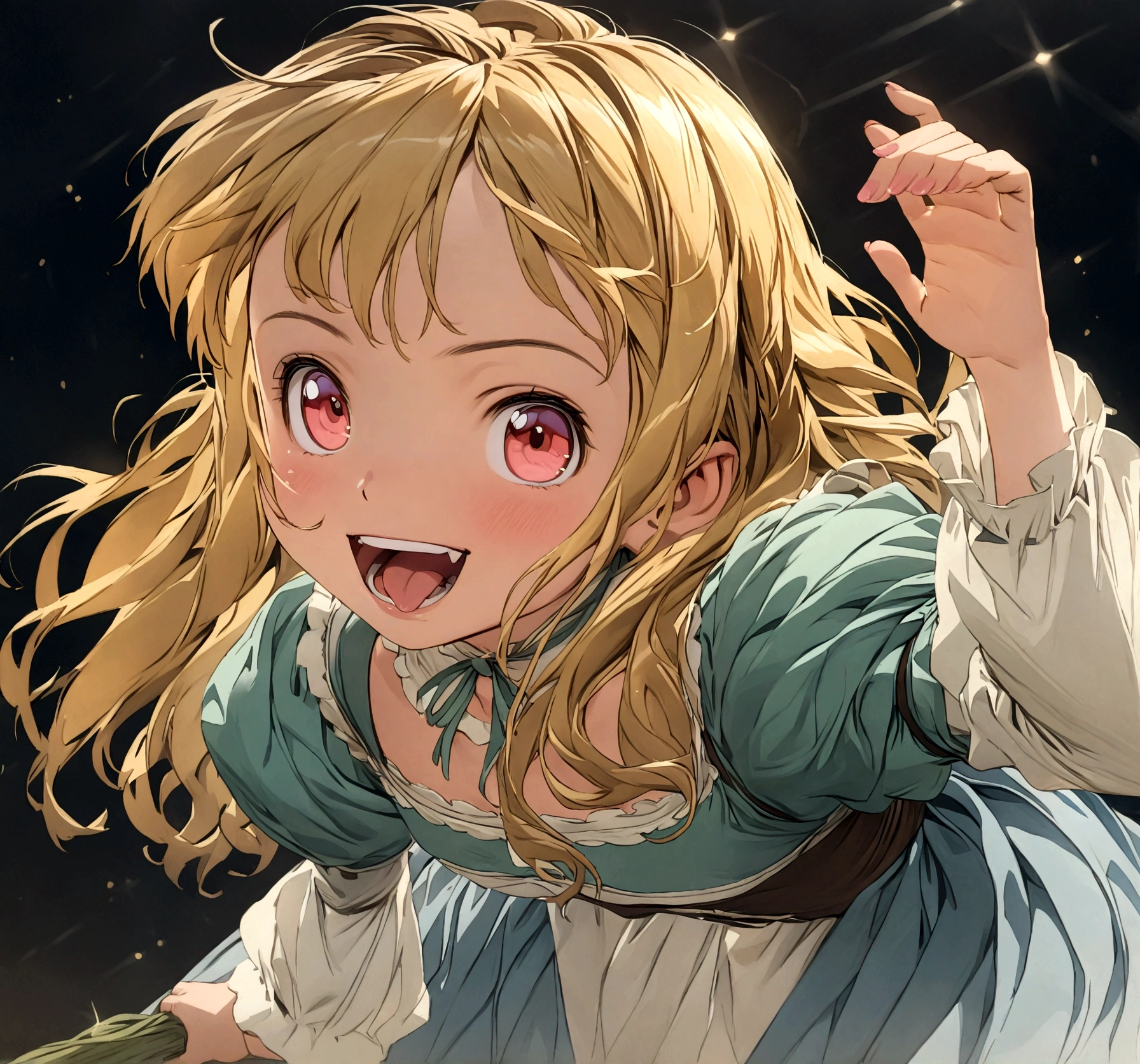 (((Top quality, 4k, 8k, high resolution, masterpiece: 1.2))), (super detailed), (realistic), (photorealistic), (photorealistic: 1.37), (HDR, UHD), (studio (lighting)), ultra-fine drawing, sharp focus, physically based rendering, highly detailed, professional, vibrant colors, perfect ditaile hand, highly detailed realistic eyes, 

fantasy, Dwarf, Short, Short legs, Chibi, smile, Holding a bouquet, medieval European clothing, 
anime, cartoon, kawaii, qute, 
smile, Laughter, Mouth open, eyes slightly downcast,

Medieval European Village,

(((Long shot, Distant view))), 
knees, feet, 
looking at viewer,