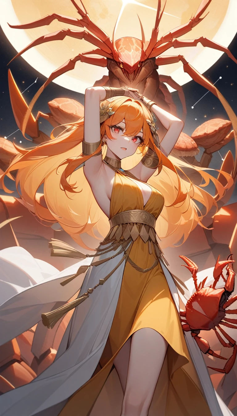 precure, one side up, short hair, hair ribbon, frills, short sleeves, wrist cuffs, orange choker, orange boots, yellow skirt, solo, perfect anatomy, masterpiece, best quality, highres, big breast, :o, screaming, outdoor, scenery, closed eyes, tottering, torn clothes, exposed (white underwear:1.2), headback, tentacles