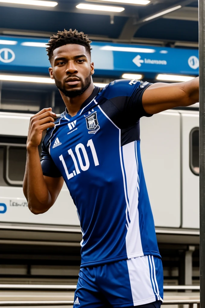 fais moi une cover de rap avec l'image d'un joueur en train de tirer un penalty avec un maillot floqué "HLR" numéro 10