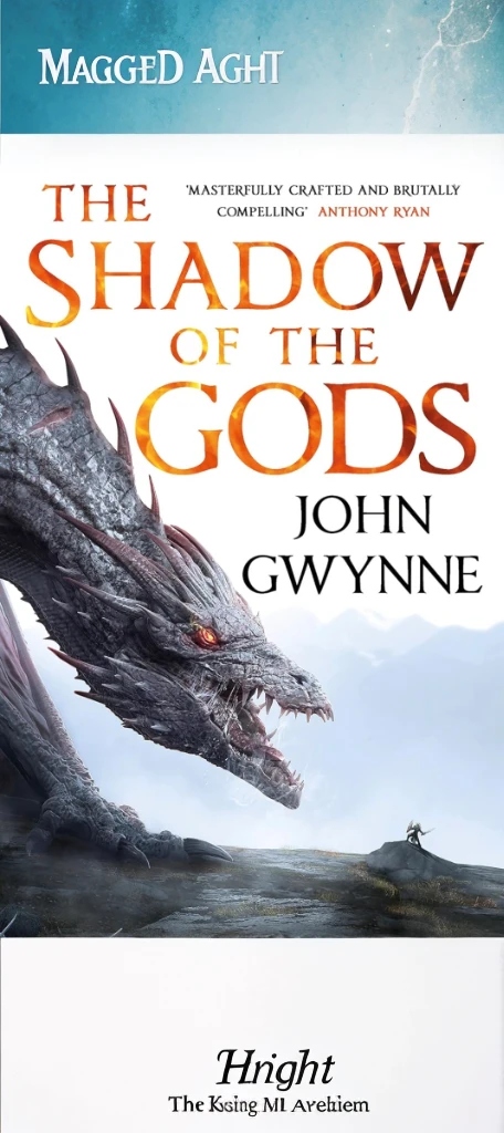 Knight facing a dragon, book cover
