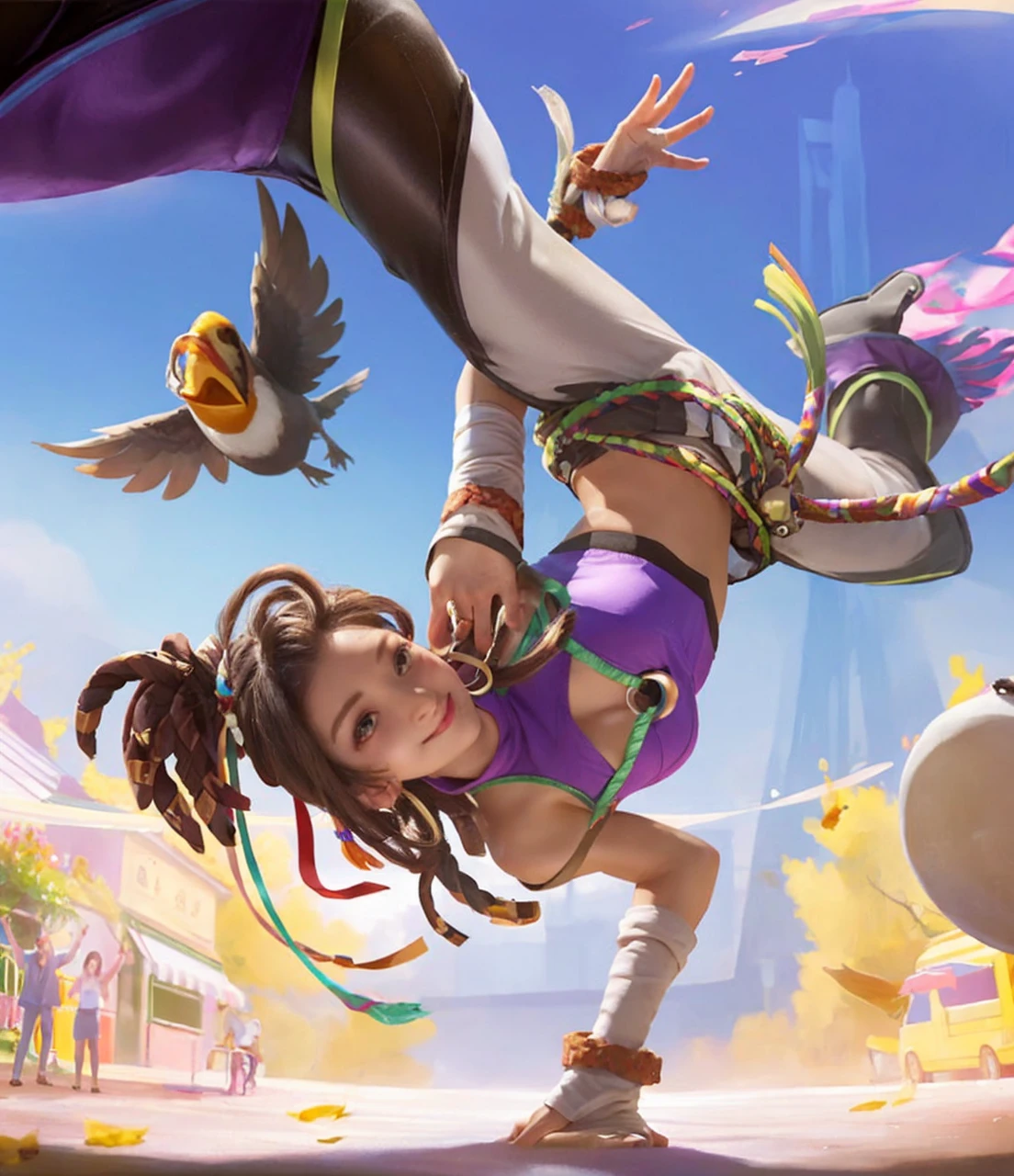 finely detail, hight resolution, hightquality、Perfect dynamic composition, Beautiful detailed eyes, Medium Hair, 、Natural Color Lip,Kamimei、Blouses and flared skirts、20 years girl、1 persons、Transparent skin、Glowing hair、masutepiece, Best Quality, Illustration, Ultra-detailed, finely detail, hight resolution, 8K、The correct state of the human body、Crouch down、pretty pose,dishevled hair,beauty legs,Perfect beautiful face,KPOP Idol Face,Anatomically correct condition (make sad face)