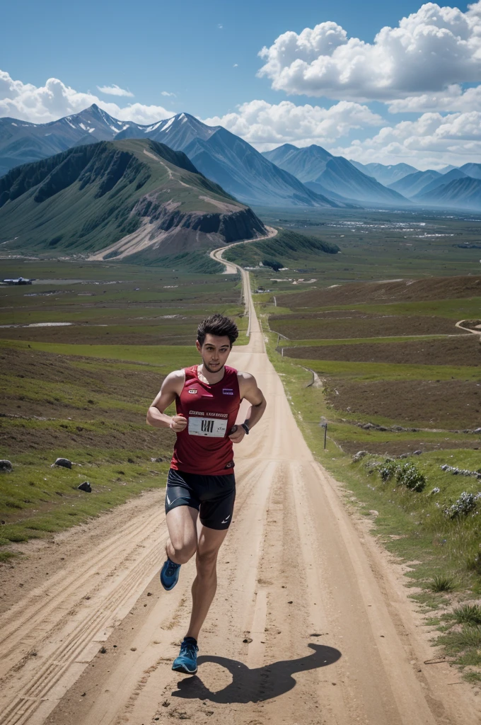 Runner in running in a very difficult place