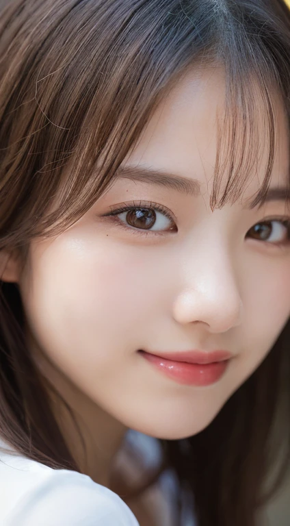 (Highest quality,High resolution,Super detailed),Portraiture,Beautiful Japanese Women,Beautiful attention to detail,Beautiful lip detail,Highly detailed face,Long eyelashes,A kind smile,Flowing Hair,Natural light,Vibrant colors