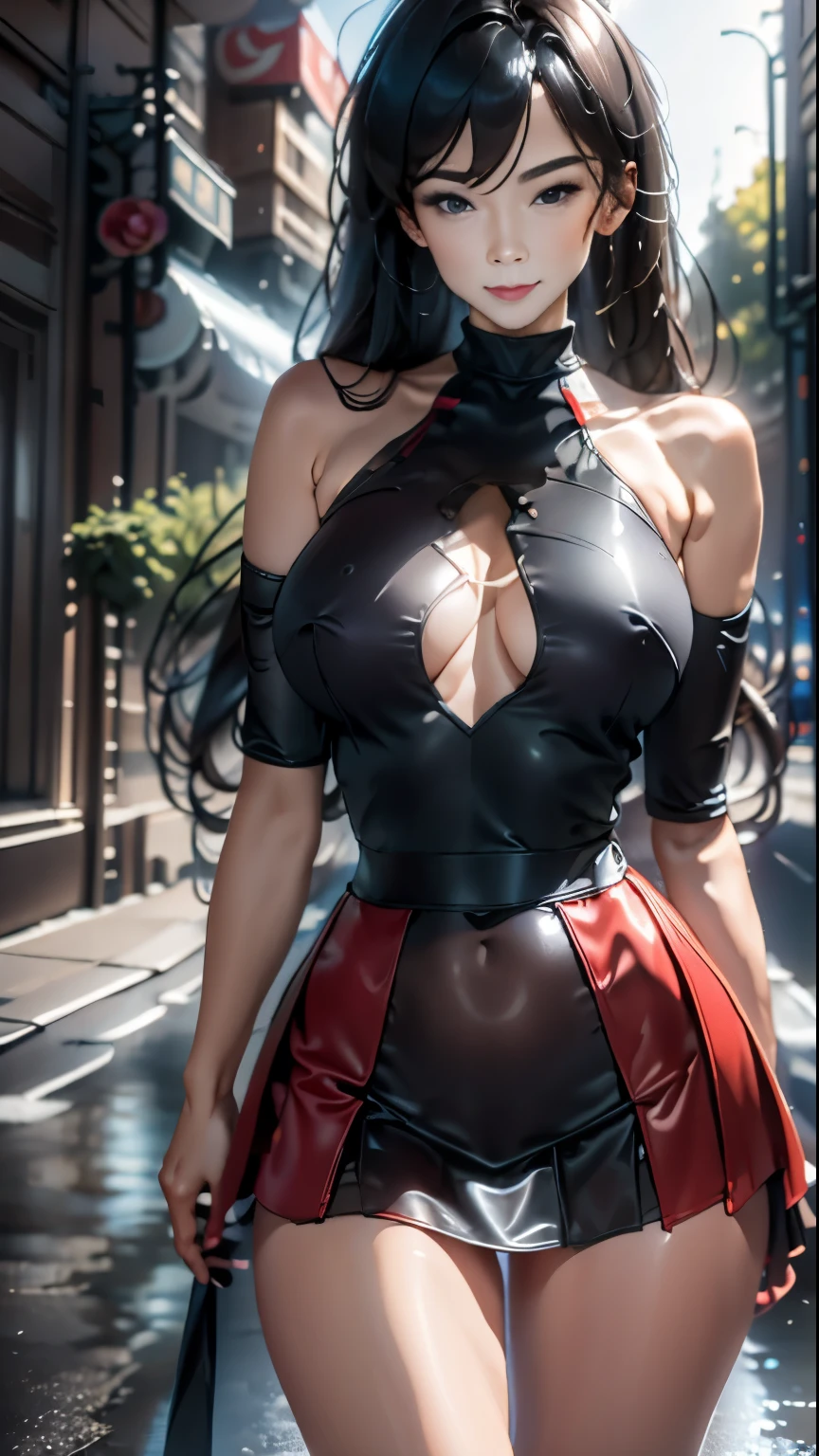 Beautiful woman detailed defined body using spider man cosplay, small breasts