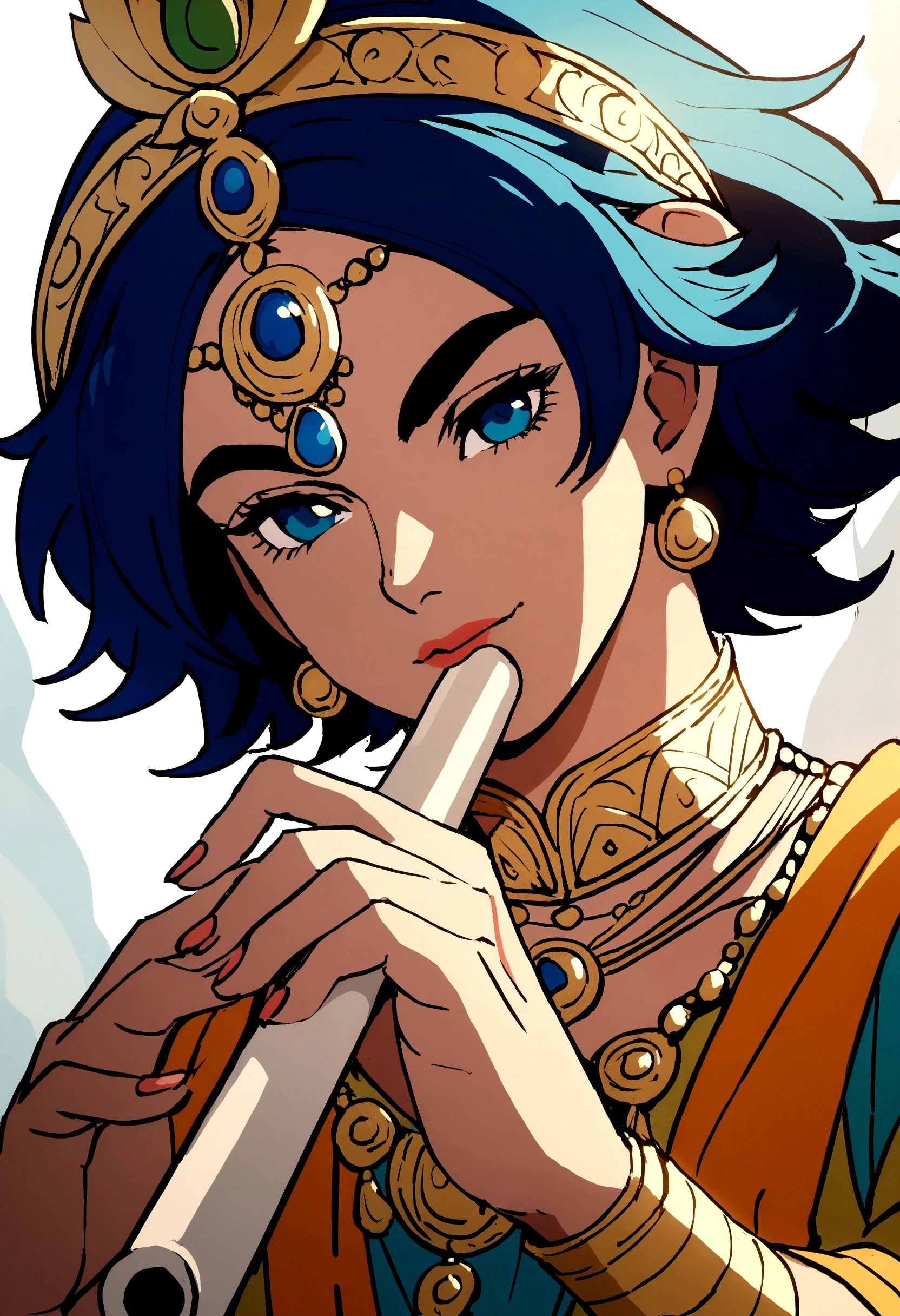 Hindu god shri krishna with flute