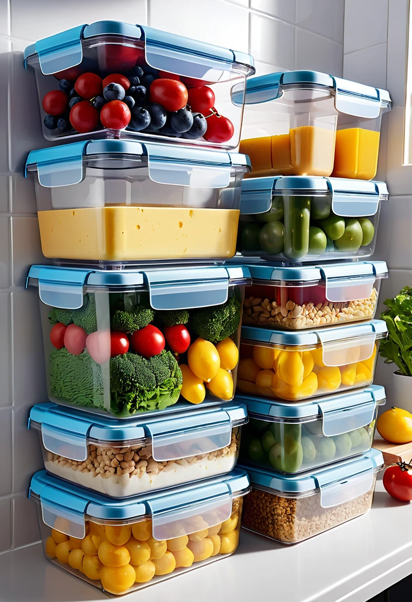 24-piece food storage box set,transparent,tidy